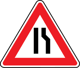 Ceļa sašaurinājums (no labās puses)