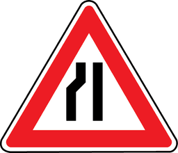 Ceļa sašaurinājums (no kreisās puses)
