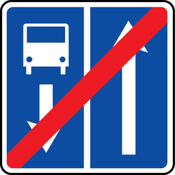 Ceļa ar joslu pasažieru sabiedriskajiem transportlīdzekļiem beigas
