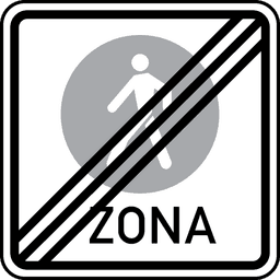 Gājēju zonas beigas