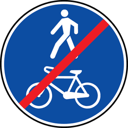 Kopīga gājēju un velosipēdu ceļa beigas